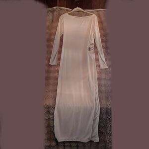 Elegant Long Sleeve white Dress